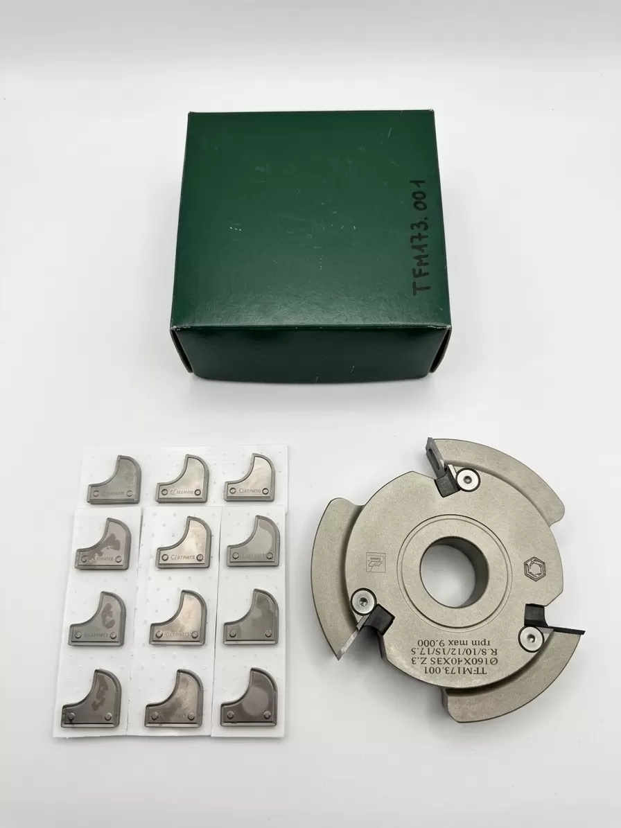 Testa Porta-Coltelli Multiprofilo per Legno D.160 X 40 Z.3 F.35 &ndash; Profilo 1/4 Tondo Concavo/Convesso (R. 8/10/12/15/17.5 mm)