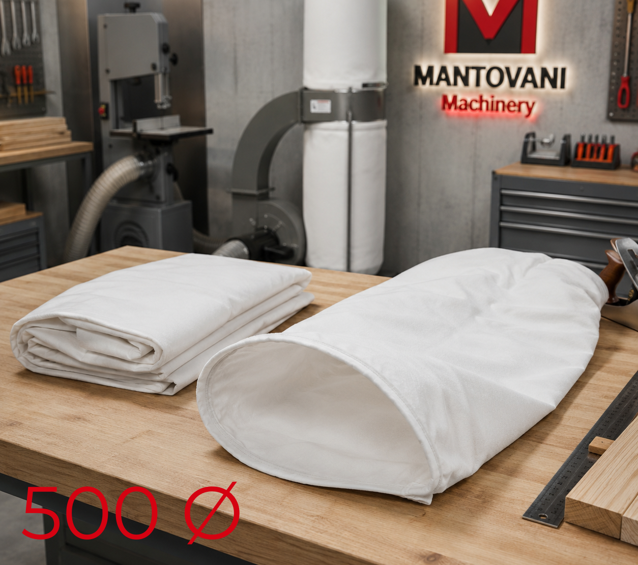 Set di 2 Sacchi Filtranti in Tela per Aspiratrucioli &oslash; 500 X 1300 Mm (2 pz)