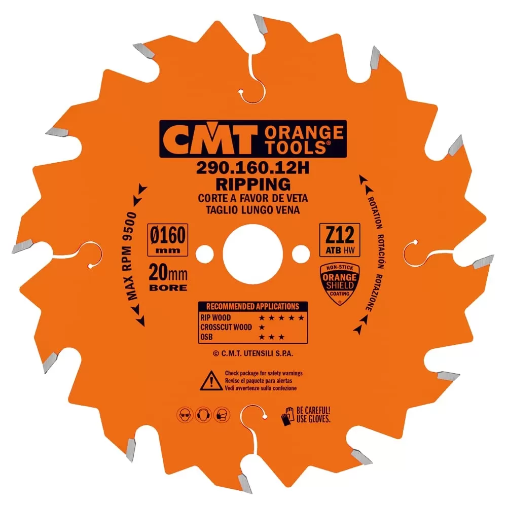 Lama Per Taglio Lungo Vena 190 X 2,6 / 1,6 X 30 Z.12 Cmt 290.190.12m