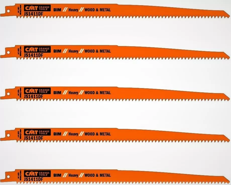 Set Di 5 Lame Per Seghe A Gattuccio Per Legno E Metallo Cmt Js1411df-5