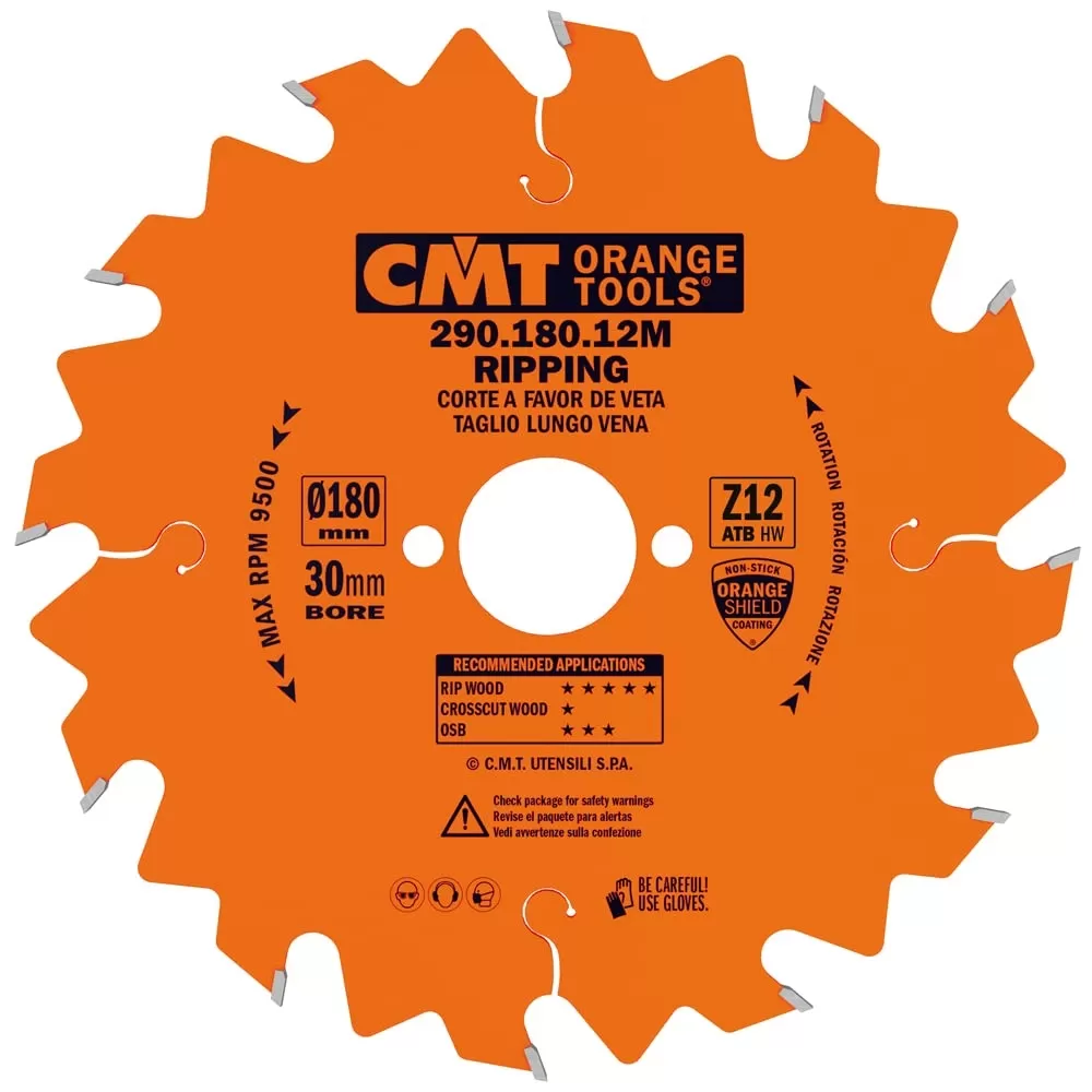 Lama Per Taglio Lungo Vena 190 X 2,6 / 1,6 X 30 Z.12 Cmt 290.190.12m