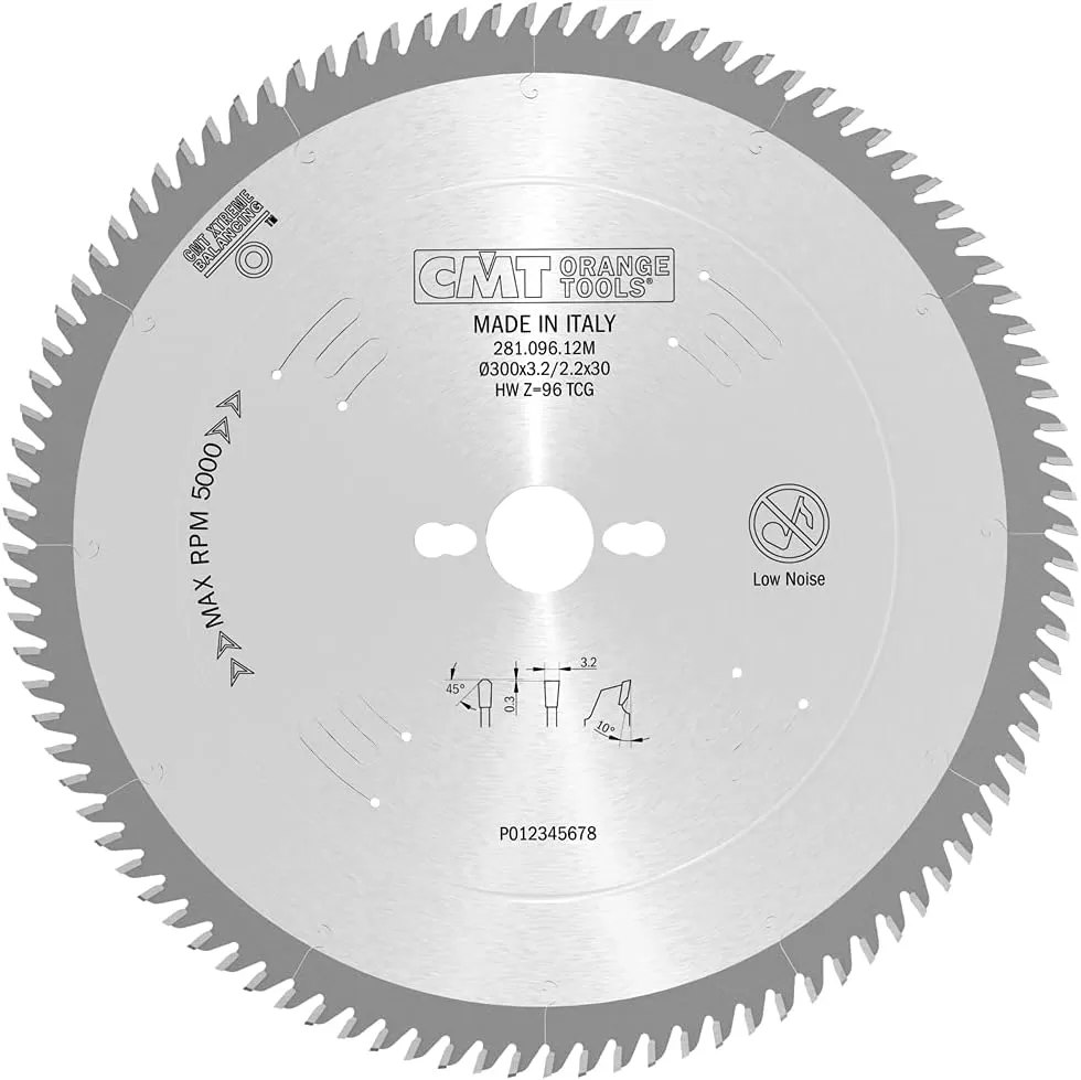 Lama A Dente Trapezoidale Positivo Per Laminati E Truciolari 300 X 3,2 / 2,2 X 30 Z.96 Cmt 281.096.12m