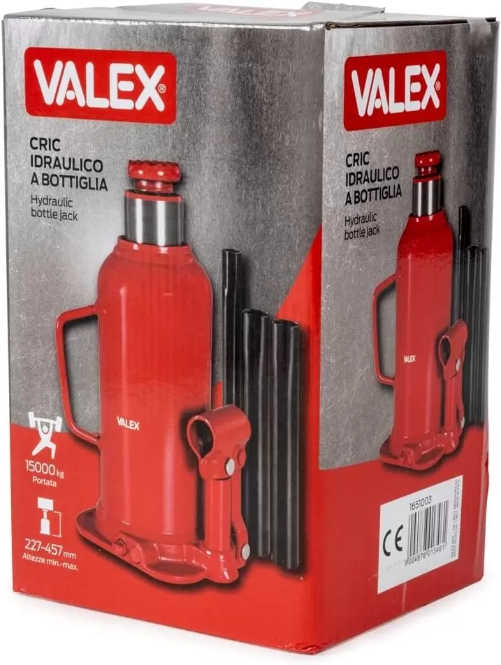 Cric Idraulico A Bottiglia Da 15000 Kg Valex 1651003