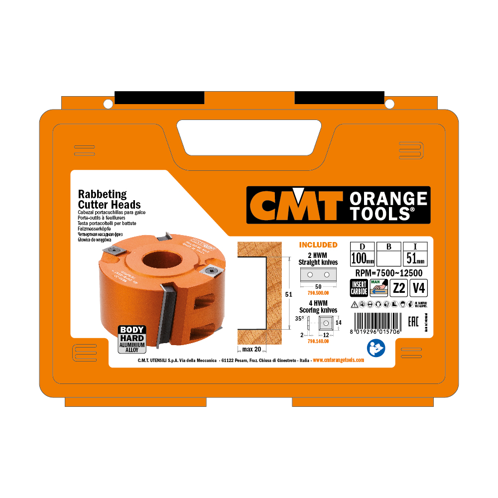 Testa Portacoltelli per Battute CMT 694.100.31 con Angolo Assiale (&Oslash; 100 mm - Foro 31,75 mm / 1"1/4)