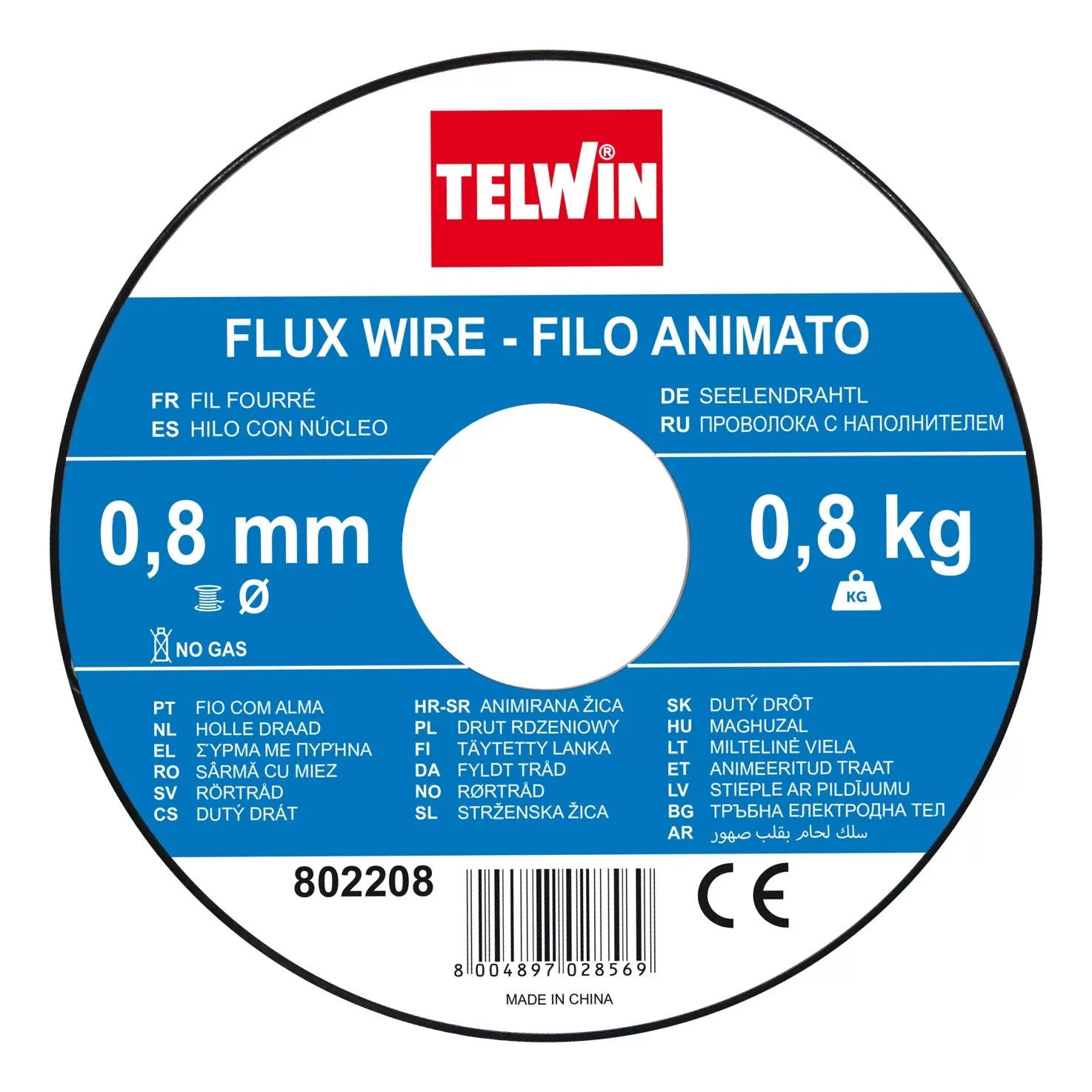 Bobina In Filo Animato &oslash; 0,8 Mm Da 0,8 Kg Telwin