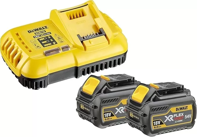 Set Di Caricabatterie 8.0 Ah + 2 Batterie 6.0 Ah 54v Dewalt Dcb118t2