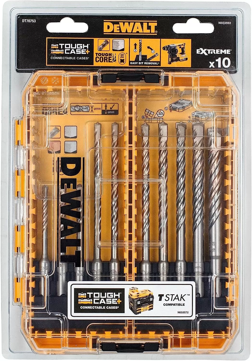 Set Di 10 Punte Extreme 2 Sds Plus Dewalt Dt70753