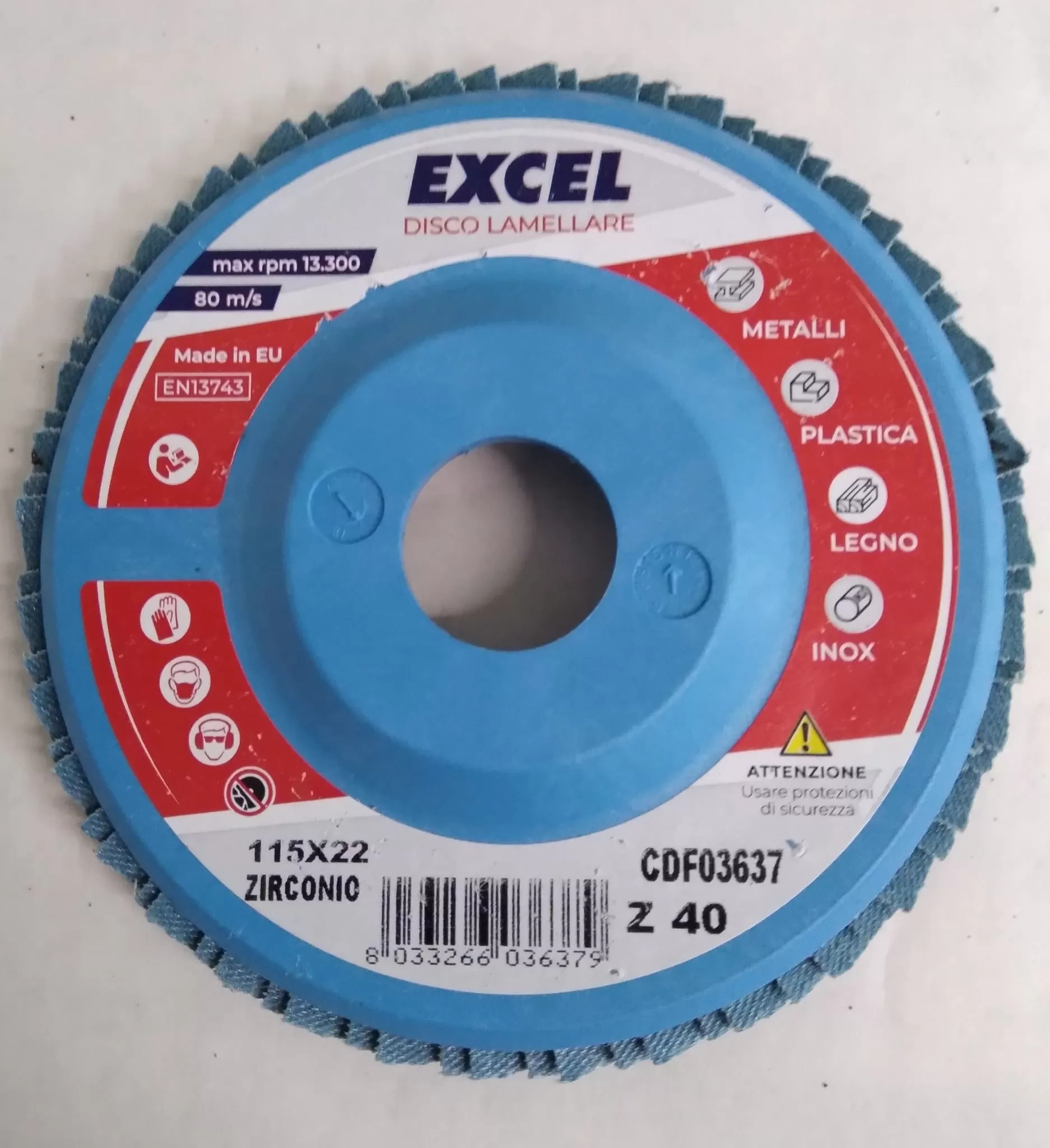 Set Di 10 Dischi Lamellari In Zirconio Excel &oslash; 115 Mm G.40