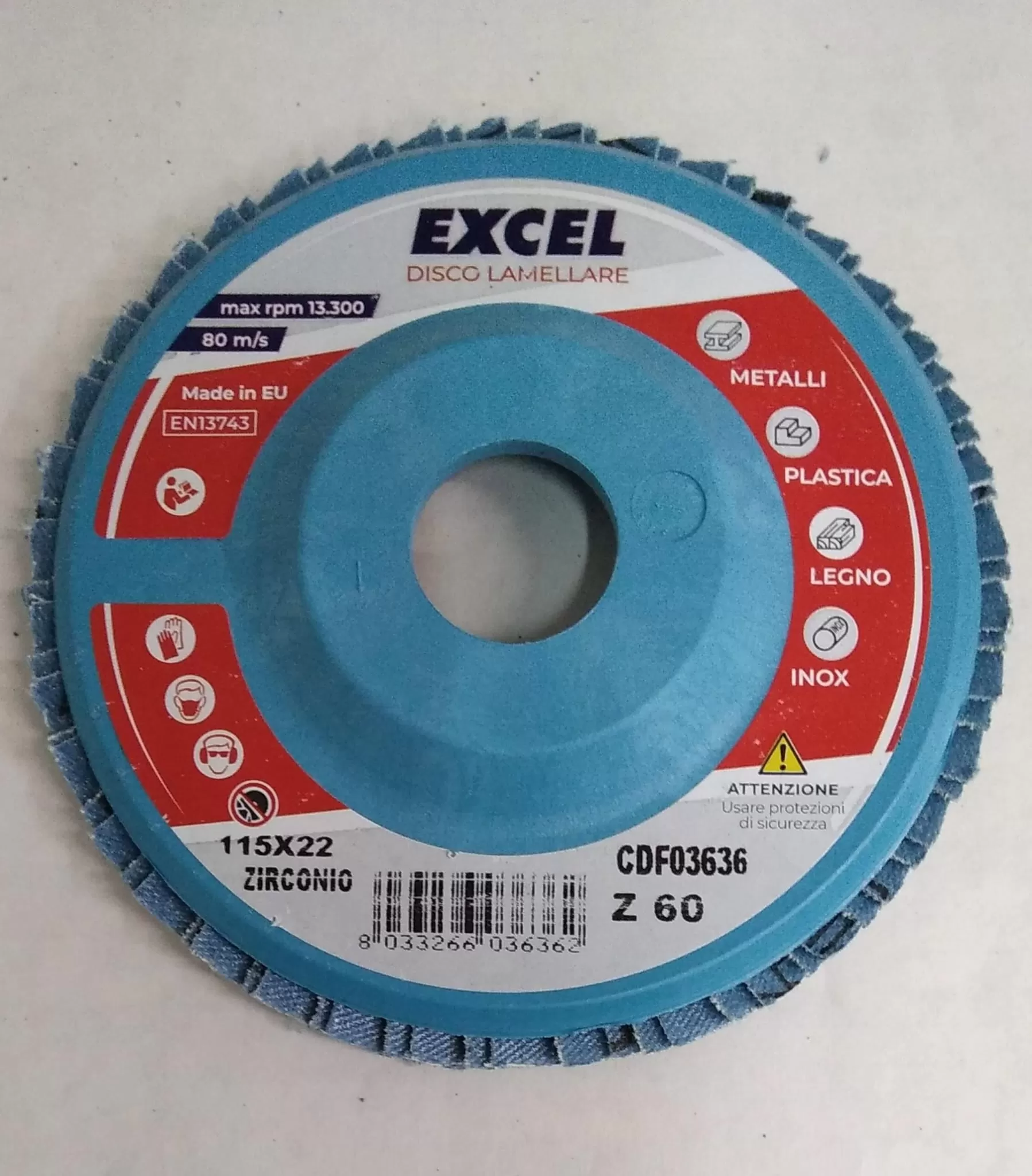 Set Di 10 Dischi Lamellari In Zirconio Excel &oslash; 115 Mm G.60