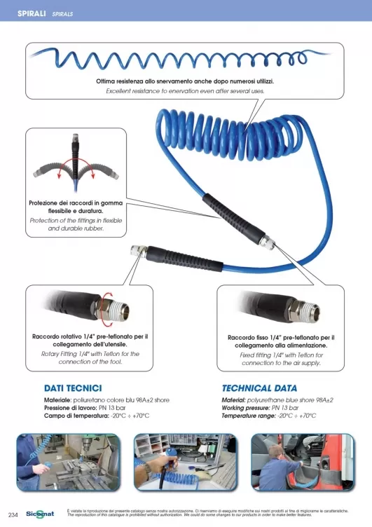 Tubo Spiralato In Poliuretano 5 Mt 5 X 8 Mm Attacco Maschio 1/4"