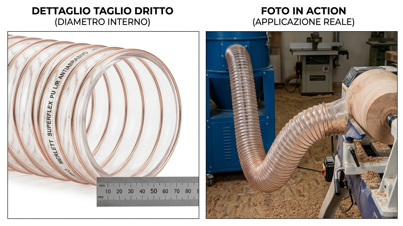Tubo Flessibile In Poliuretano Per Aspirazione D.200 10 Mt