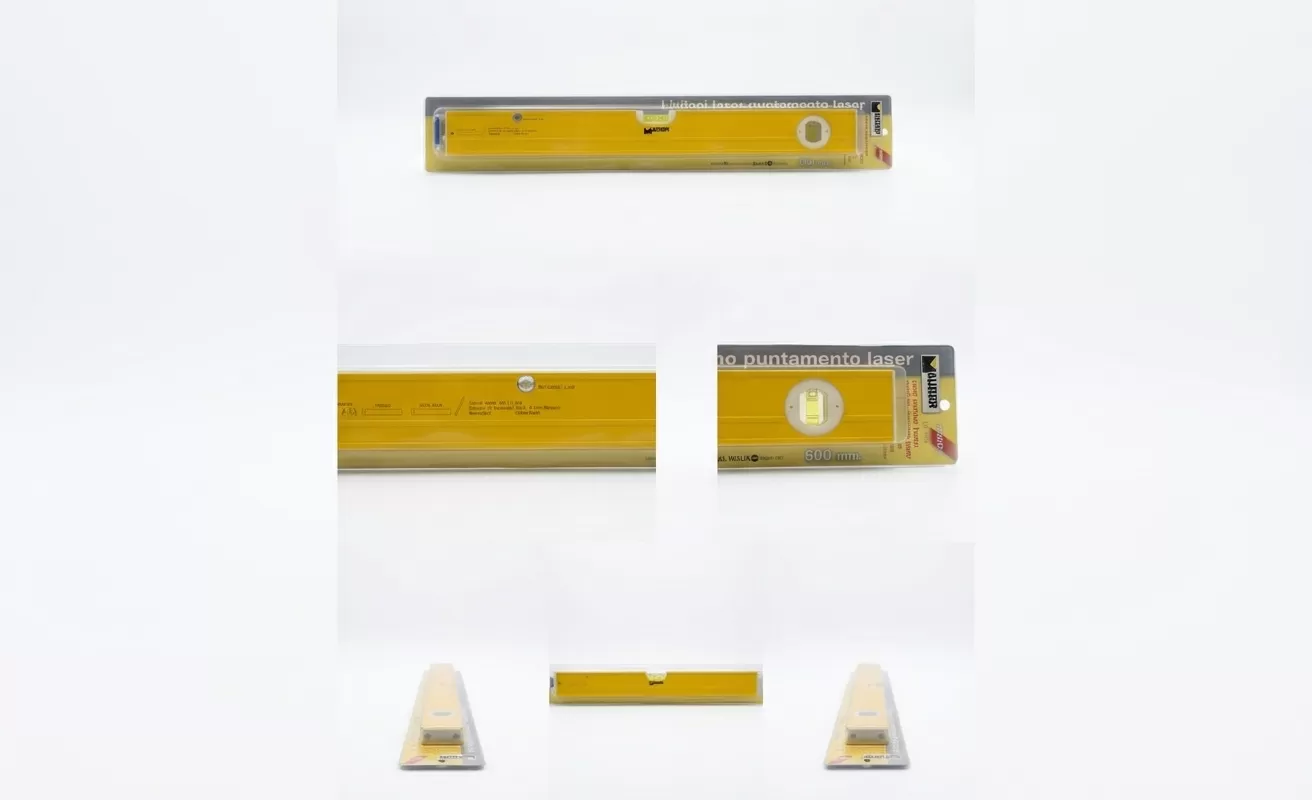 Livella in Alluminio Maurer 600 mm con Puntamento Laser e Doppia Fiala