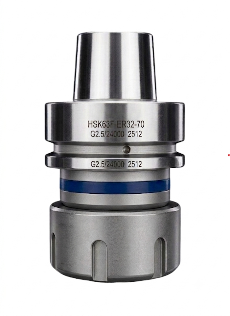 Mandrino Portapinze HSK - 63F per pinze ER32 con ghiera di bloccaggio senza cuscinetto