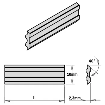 Set Di 2 Coltelli Per Pialla Per Testa Portacoltelli 520 X 10 X 2,3 Cmt 795.520.10