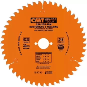 Lama Circolare Per Materiali Non Ferrosi, Plastici E Laminati 235 X 2,8 / 2,2 X 30 Z.48 Cmt 296.235.48m