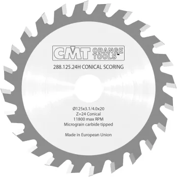 Lama Incisore Conico &oslash; 125 x 4.3 / 5.5 X 20 Z 24 Cmt 288.125.24H2