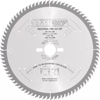 Lama Circolare Per Taglio Di Precisione Cmt &oslash; 250 X 3,2 / 2,2 X 30 Z 80