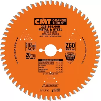 Lama Circolare per materiali Ferrosi-PVC HW 165 x 1.6 / 1.2 x 20 Z60 FWF