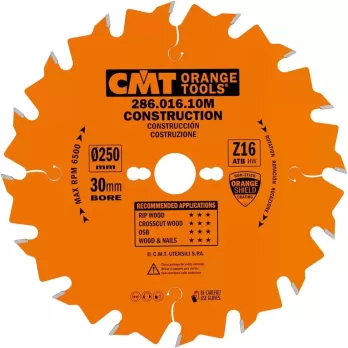 Lama Circolare Con Limitatore Per L'edilizia 250 X 2,8 / 1,8 X 30 Z.16 Cmt 286.016.10m