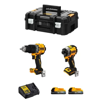 Kit Dewalt Completo Di Trapano Avvitatore Dcd805 E Avvitatore A Massa Battente Dcf850