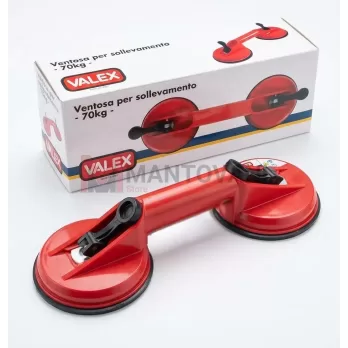 Ventosa Doppia per Sollevamento Valex 70 kg cod. 1650152 &ndash; Per Vetri, Piastrelle e Lastre