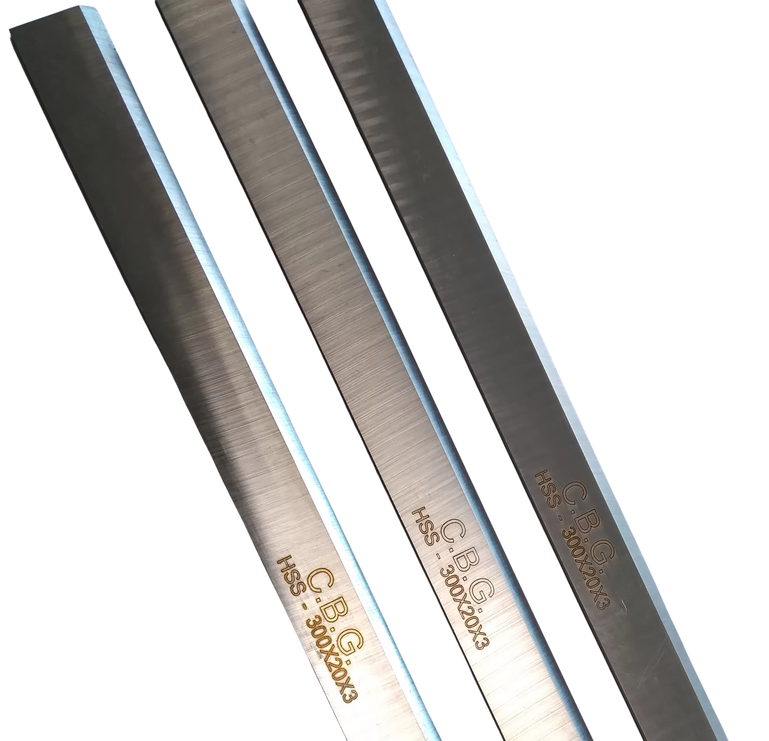 Set Di 3 Coltelli Pialla 300 X 20 X 3 Hss 18% C.b.g