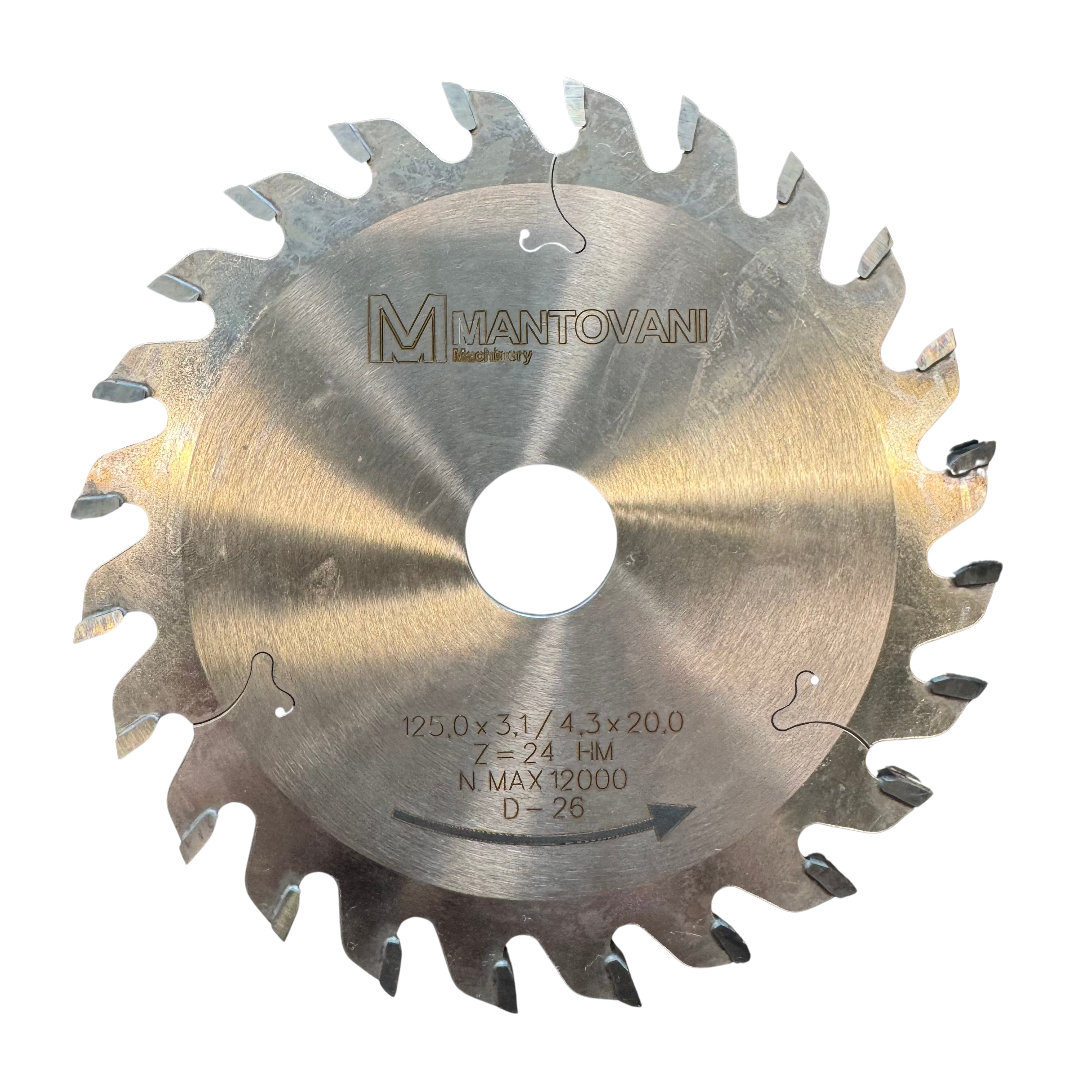 Lama Incisore Conico in HM Sil. Chrome &Oslash; 125 x 3.1 - 4.3 / 2.8 x 20 Z 24