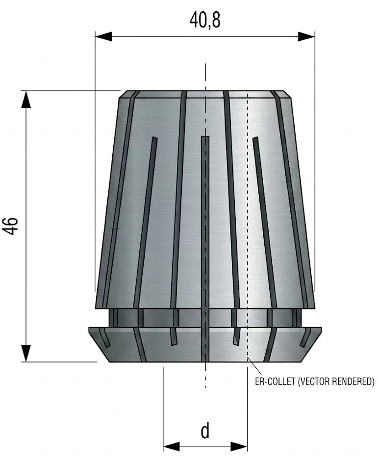 Pinza Elastica ER40 D. 10 mm per Mandrino 