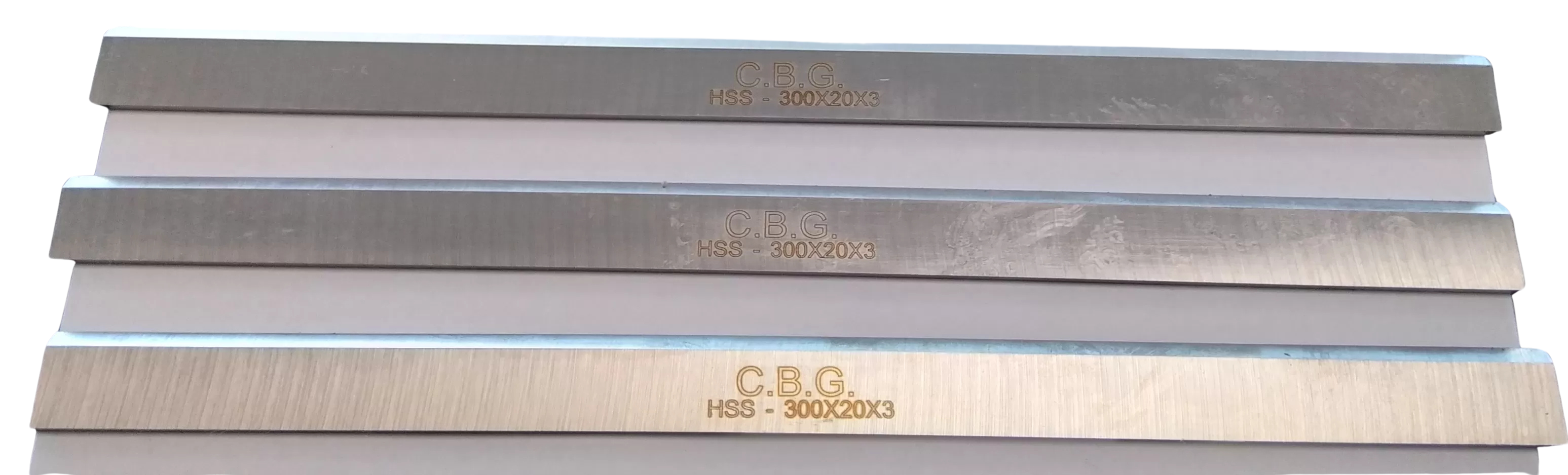 Set Di 3 Coltelli Pialla 300 X 20 X 3 Hss 18% C.b.g