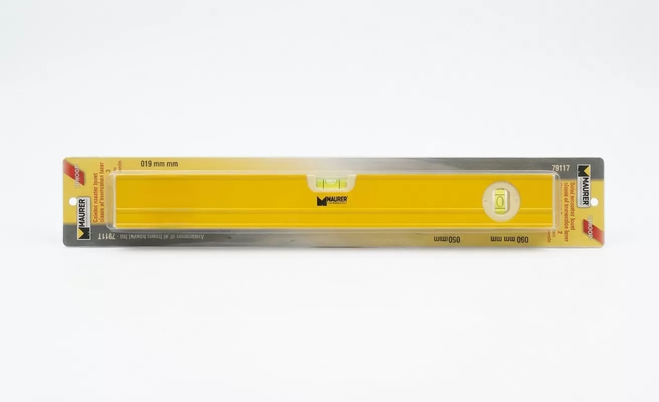 Livella in Alluminio Maurer 600 mm con Puntamento Laser e Doppia Fiala
