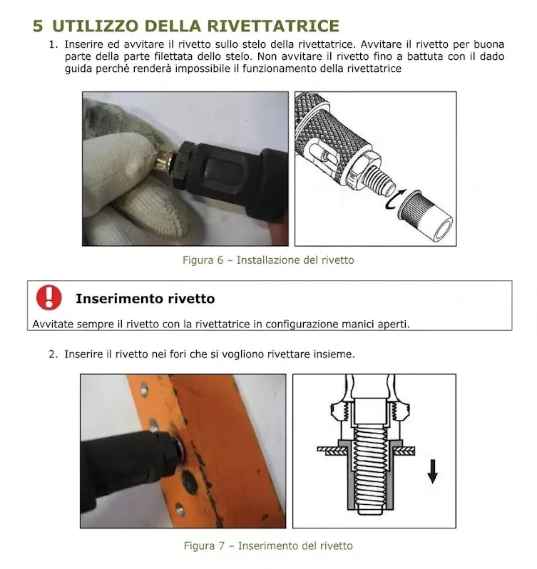 Rivettatrice per inserti e filettati