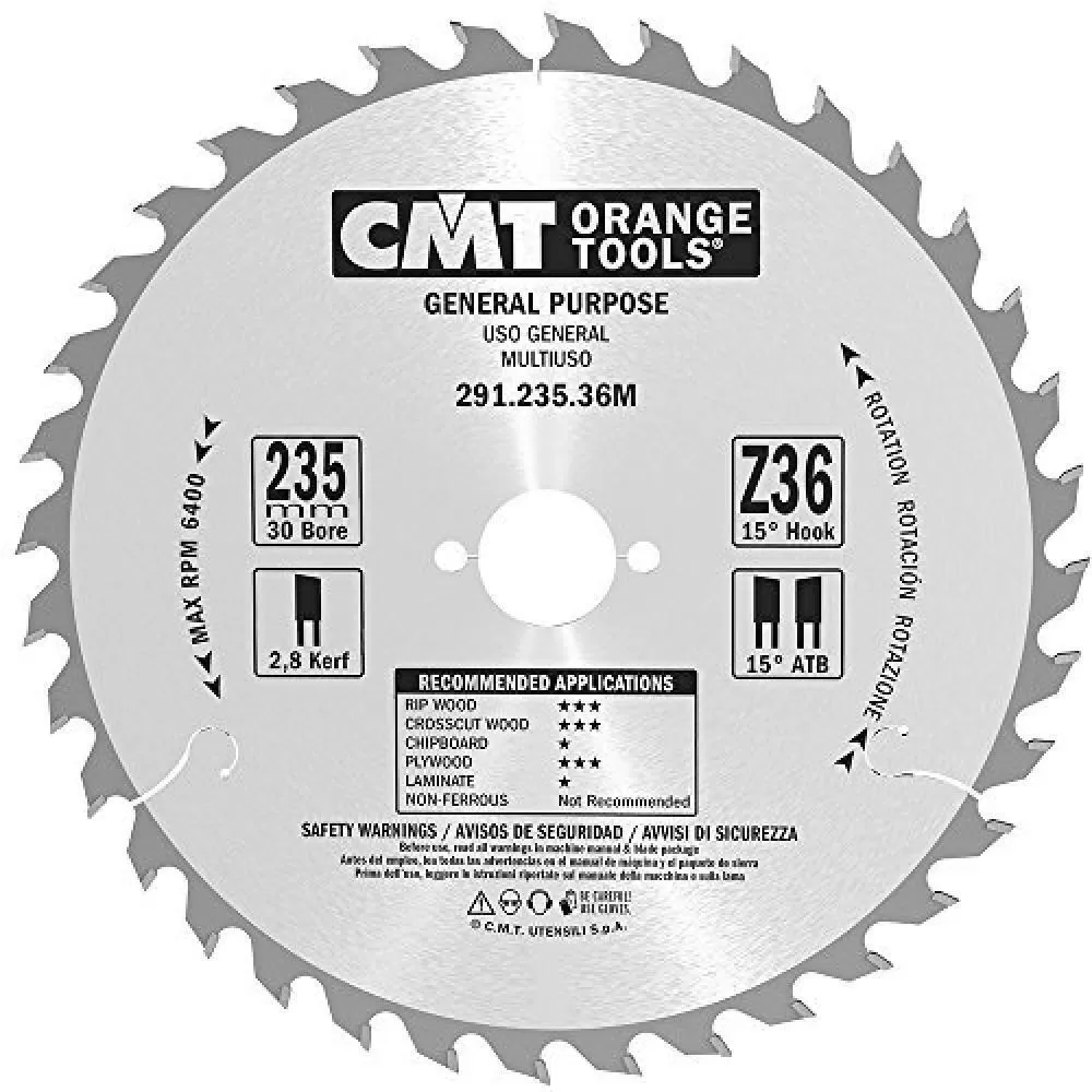 Lama Per Taglio Lungo E Traverso Vena 190 X 2,6 / 1,6 X 30 Z.24 Cmt 291.190.24m