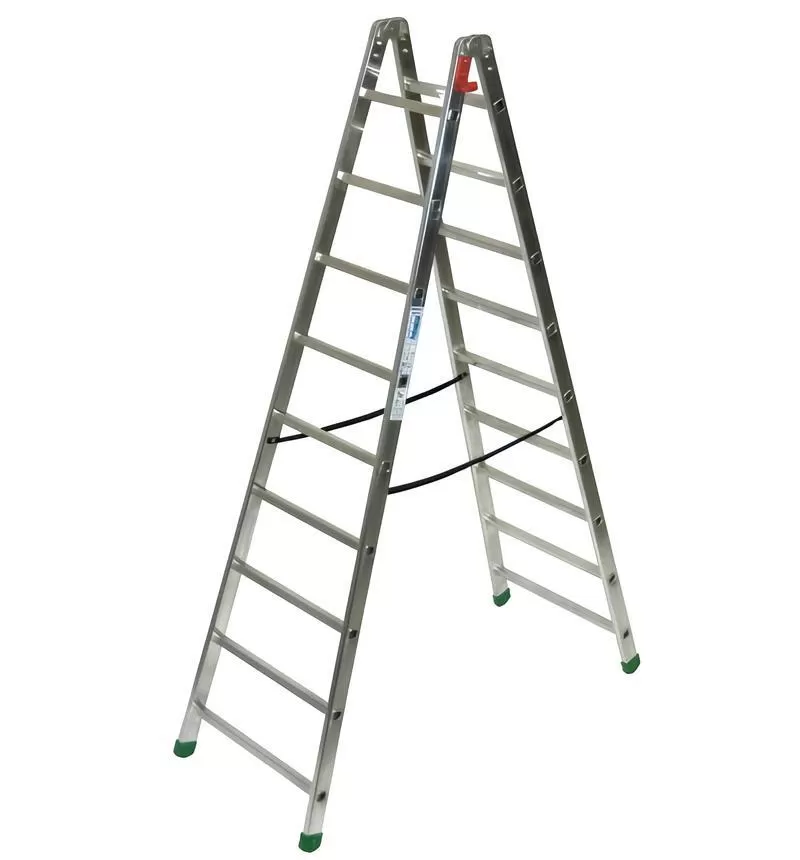Scala in Alluminio Serie Professional P1 a Doppia Salita 9+9 Gradini
