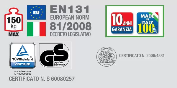 Scala in Alluminio Serie Professional P1 a Doppia Salita 9+9 Gradini