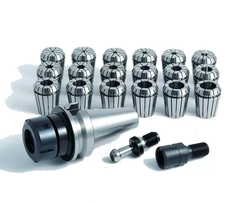 Set Mandrino Portapinze Con 18 Pinze Iso40 / Er32 - M16 / Bt40