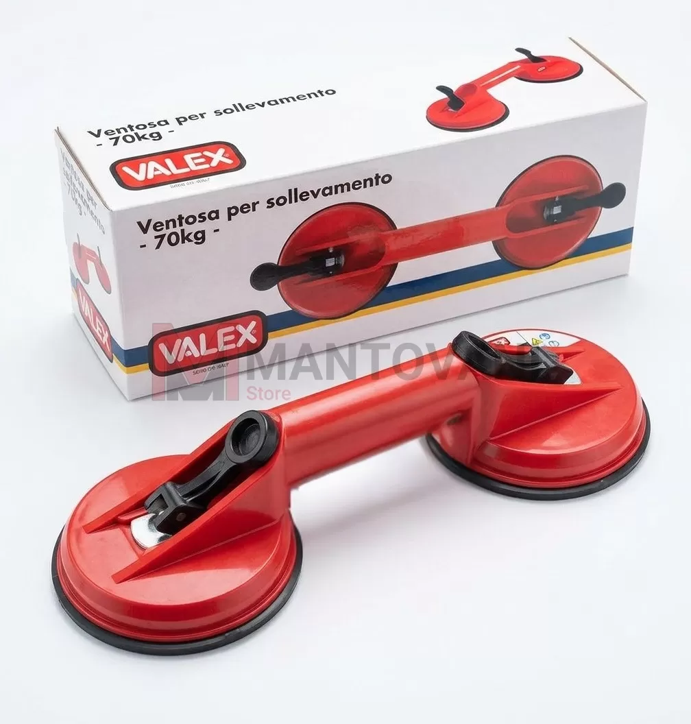 Ventosa Doppia per Sollevamento Valex 70 kg cod. 1650152 &ndash; Per Vetri, Piastrelle e Lastre
