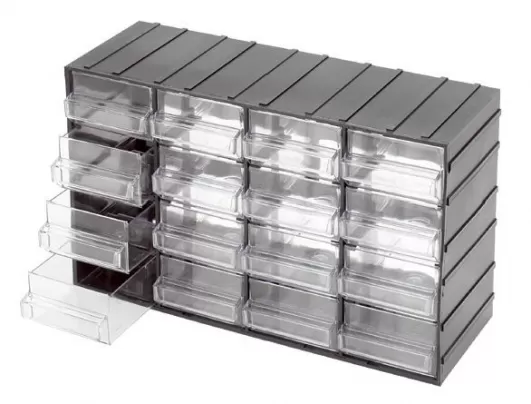 Cassettiera 16 Cassetti Trasparente Componibile